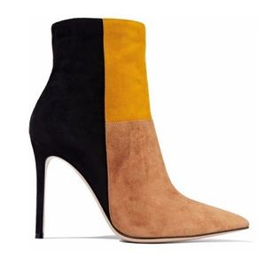 GIANVITO ROSSI Geneva color-block suede ankle boot